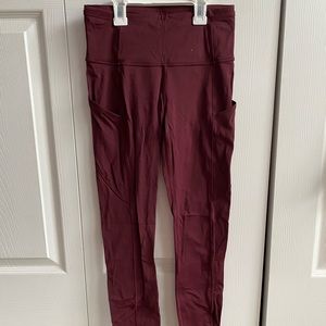 Lululemon Align Leggings with multipurpose pockets (maroon)